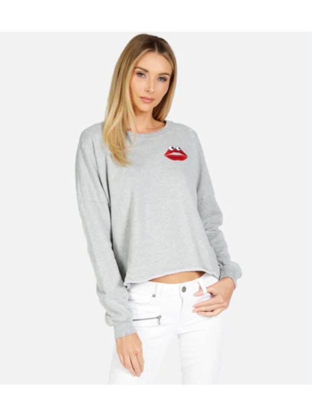 Lauren Moshi Lee Kiss Face Ultra Soft Lightweight Pullover - Size S